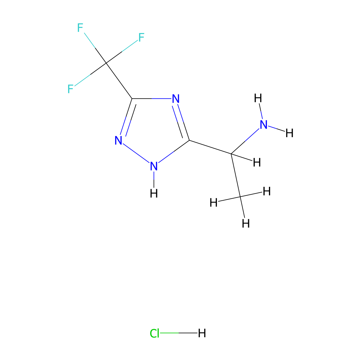 1-[5-(Trifluoromethyl)-4H-1,2,4-triazol-3-yl]ethan-1-amine hydrochloride molecular structure, CAS 2126162-84-1