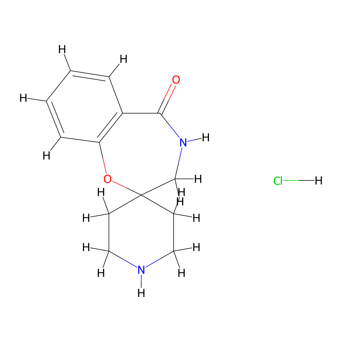 4,5-dihydro-3H-spiro[1,4-benzoxazepine-2,4'-piperidine]-5-one hydrochloride molecular structure, CAS 2126162-86-3