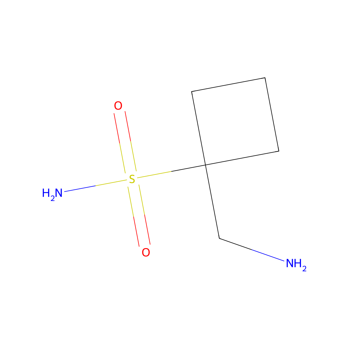 1-(Aminomethyl)cyclobutane-1-sulfonamide molecular structure, CAS 2126162-90-9