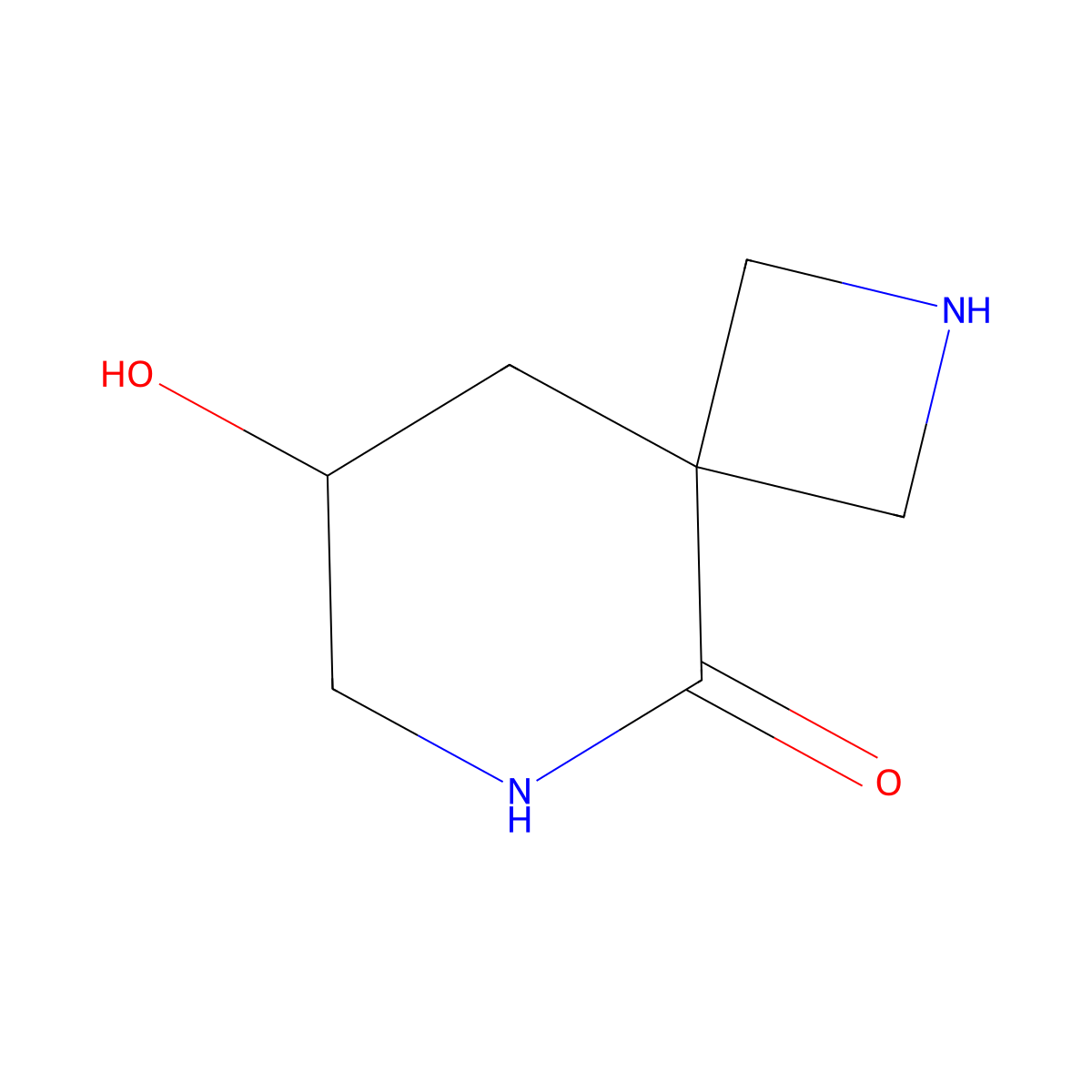 8-Hydroxy-2,6-diazaspiro[3.5]nonan-5-one molecular structure, CAS 2126162-92-1