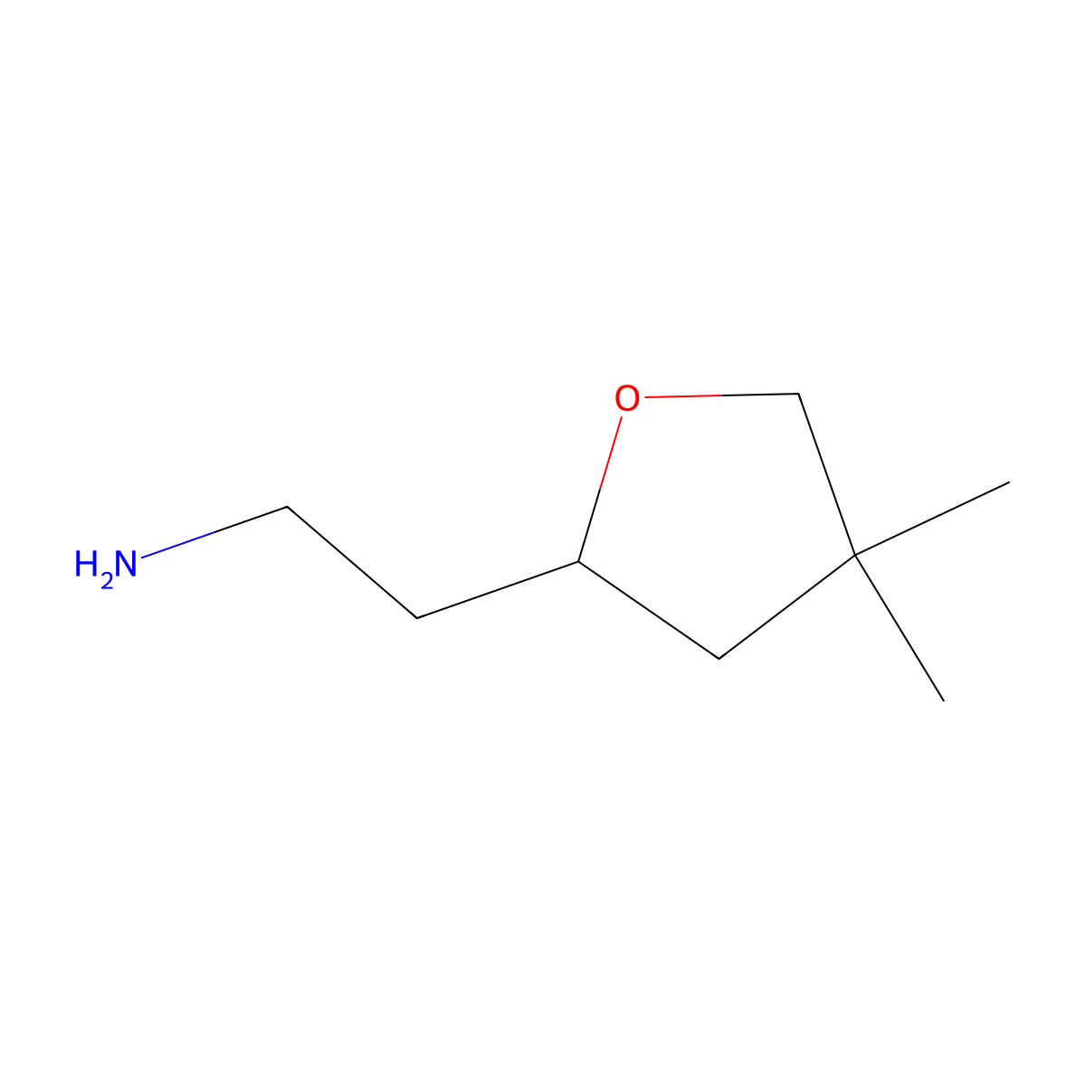 2-(4,4-Dimethyloxolan-2-yl)ethan-1-amine molecular structure, CAS 2126162-96-5