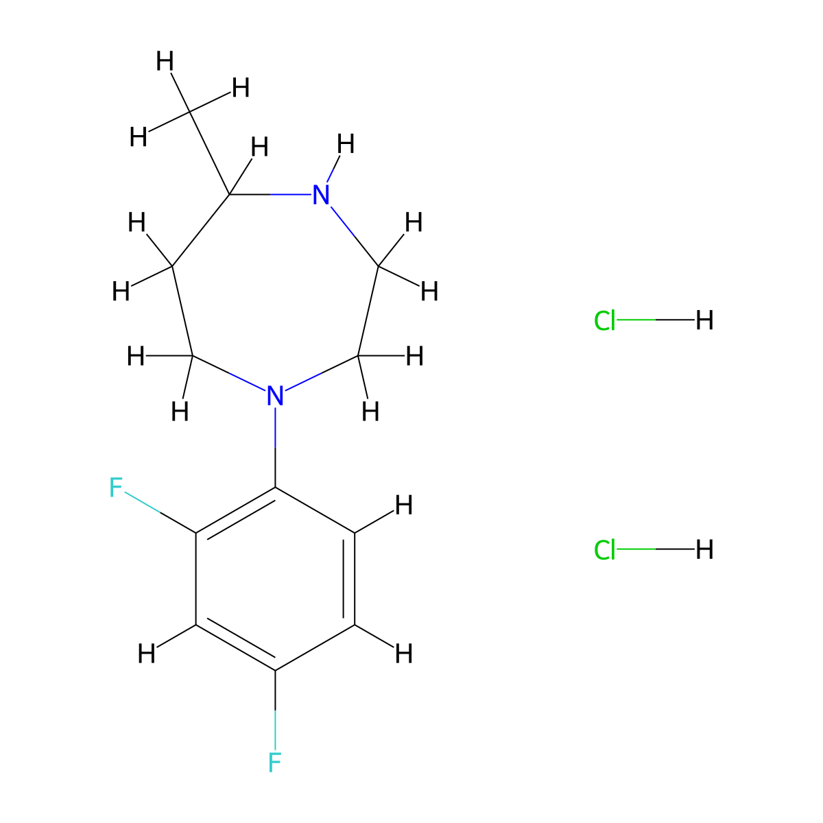 1-(2,4-Difluorophenyl)-5-methyl-1,4-diazepane dihydrochloride molecular structure, CAS 2126163-02-6
