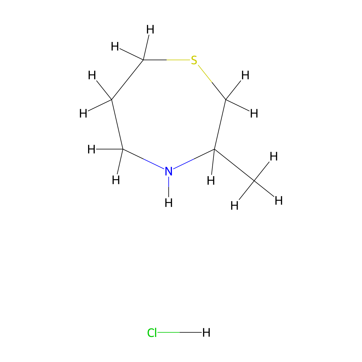 3-Methyl-1,4-thiazepane hydrochloride molecular structure, CAS 2126163-10-6