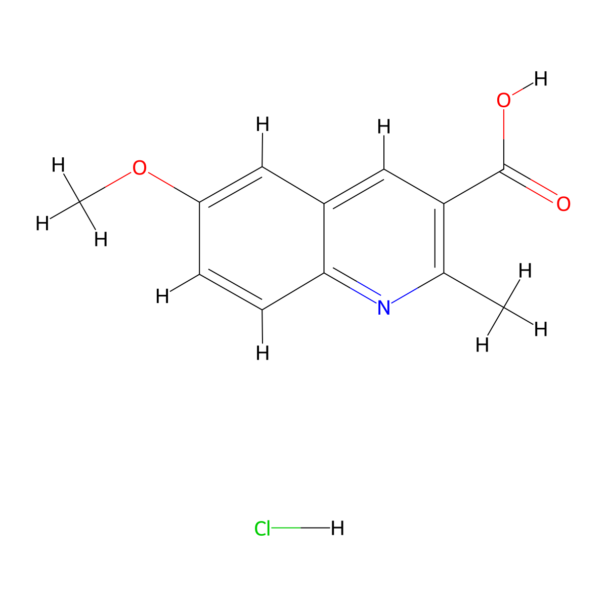 6-Methoxy-2-methylquinoline-3-carboxylic acid hydrochloride molecular structure, CAS 2126163-13-9