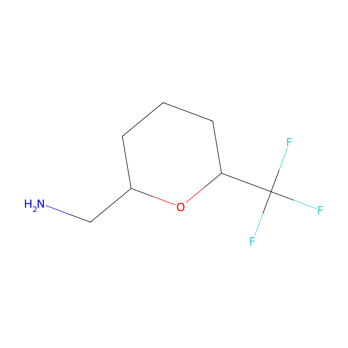 [6-(Trifluoromethyl)oxan-2-yl]methanamine molecular structure, CAS 2126163-15-1
