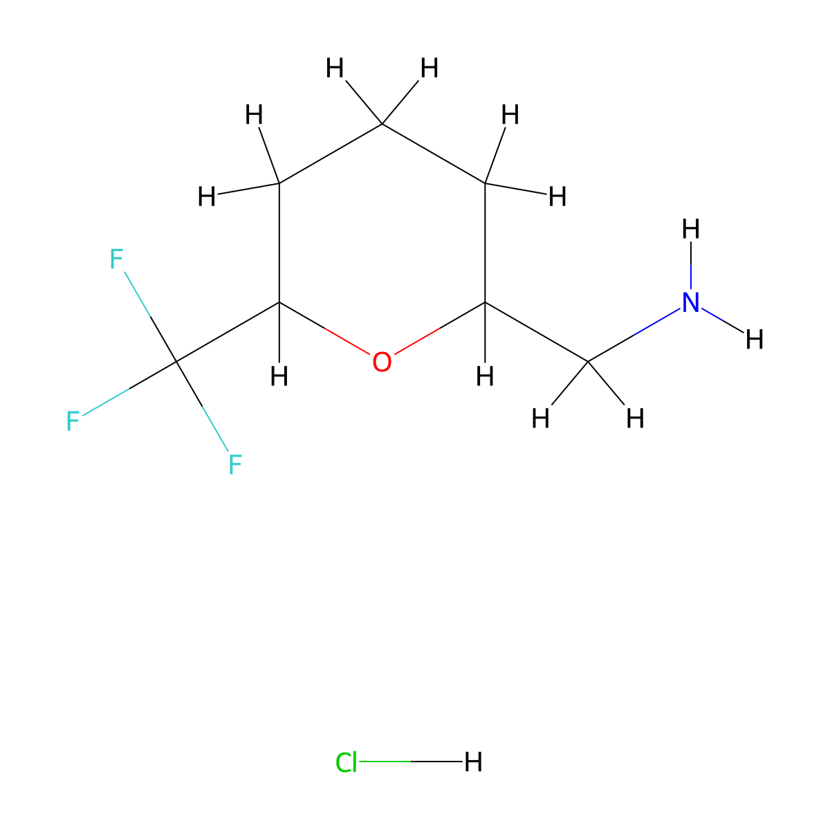 1-[6-(Trifluoromethyl)oxan-2-yl]methanamine hydrochloride molecular structure, CAS 2126163-16-2