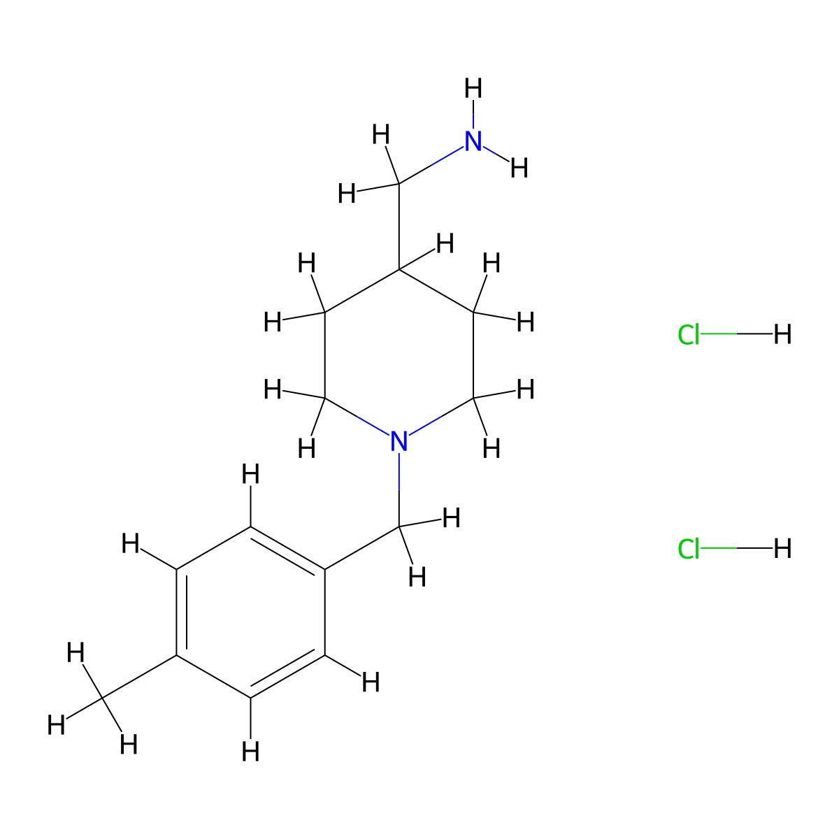 {1-[(4-Methylphenyl)methyl]piperidin-4-yl}methanamine dihydrochloride molecular structure, CAS 2126163-25-3