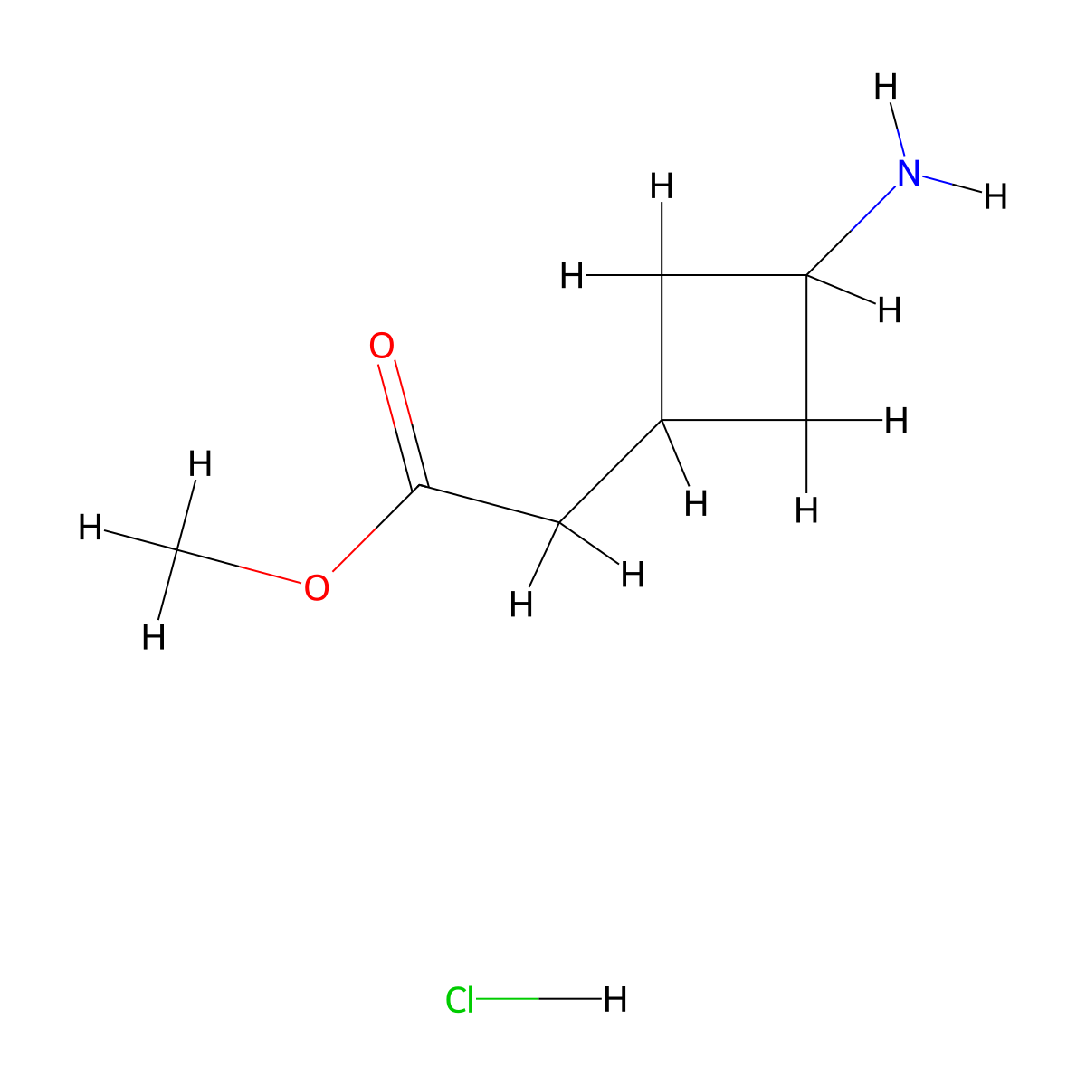 Methyl 2-[(1s,3s)-3-aminocyclobutyl]acetate hydrochloride molecular structure, CAS 2126163-26-4