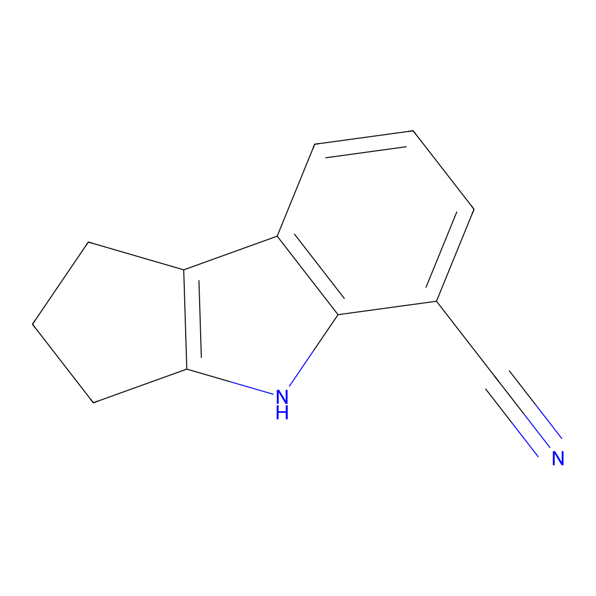 1H,2H,3H,4H-cyclopenta[b]indole-5-carbonitrile molecular structure, CAS 2126163-29-7