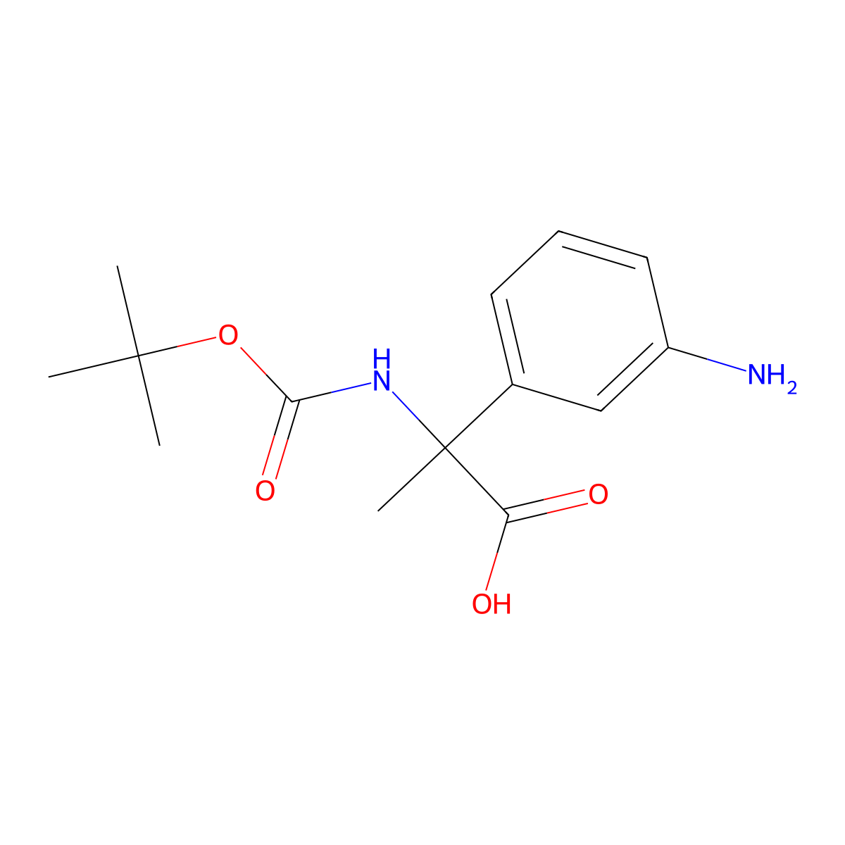2-(3-Aminophenyl)-2-{[(tert-butoxy)carbonyl]amino}propanoic acid molecular structure, CAS 2126163-31-1