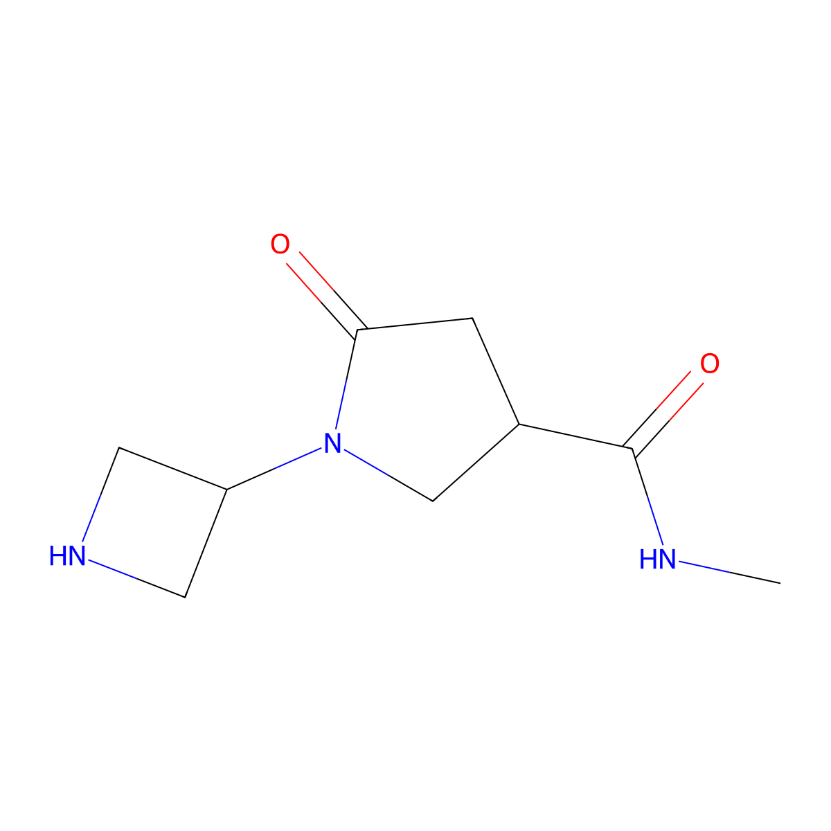 1-(azetidin-3-yl)-N-methyl-5-oxopyrrolidine-3-carboxamide molecular structure, CAS 2126163-34-4