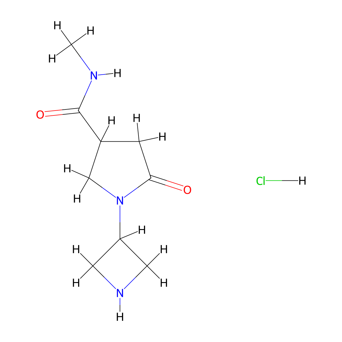 1-(Azetidin-3-yl)-N-methyl-5-oxopyrrolidine-3-carboxamide hydrochloride molecular structure, CAS 2126163-35-5