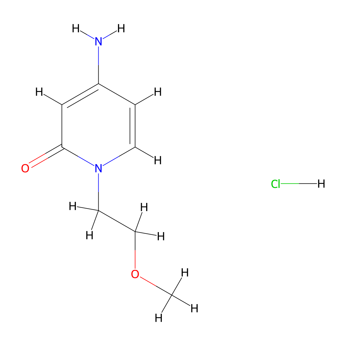 4-Amino-1-(2-methoxyethyl)-1,2-dihydropyridin-2-one hydrochloride molecular structure, CAS 2126163-36-6
