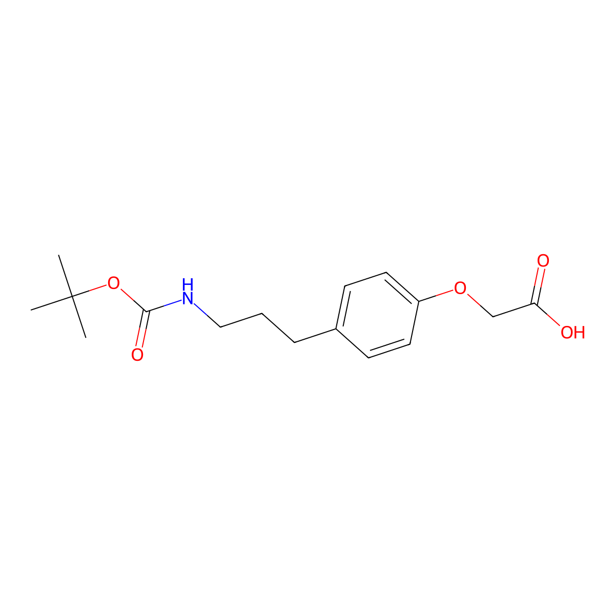 2-[4-(3-{[(Tert-butoxy)carbonyl]amino}propyl)phenoxy]acetic acid molecular structure, CAS 2126163-37-7