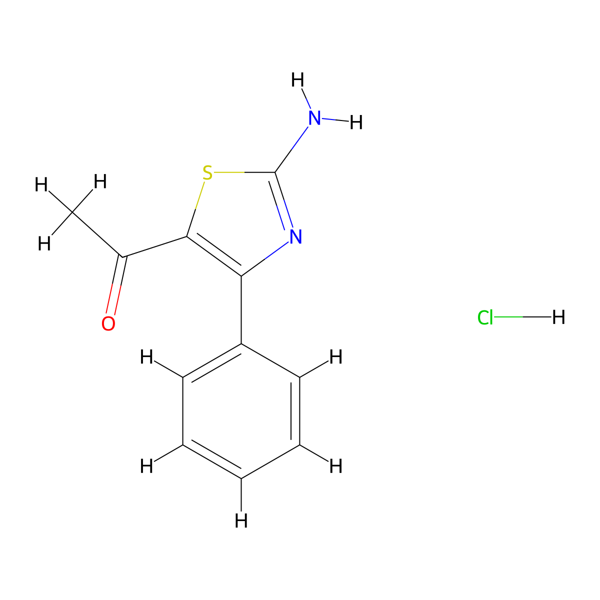 1-(2-Amino-4-phenyl-1,3-thiazol-5-yl)ethan-1-one hydrochloride molecular structure, CAS 2126163-57-1