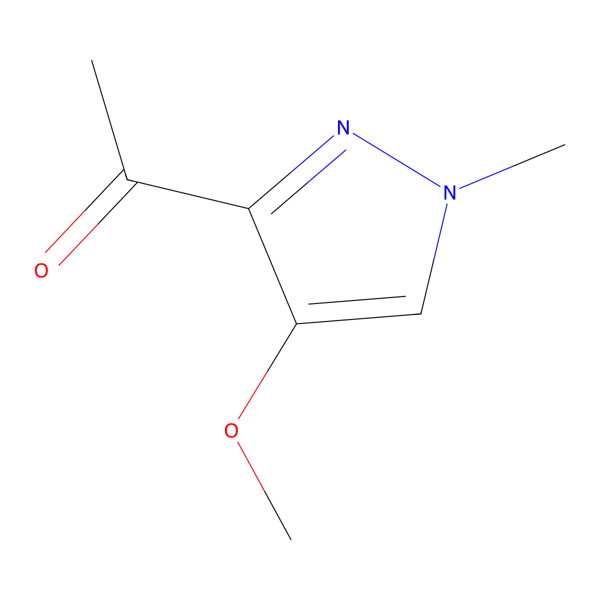 1-(4-methoxy-1-methyl-1H-pyrazol-3-yl)ethan-1-one molecular structure, CAS 2126163-67-3