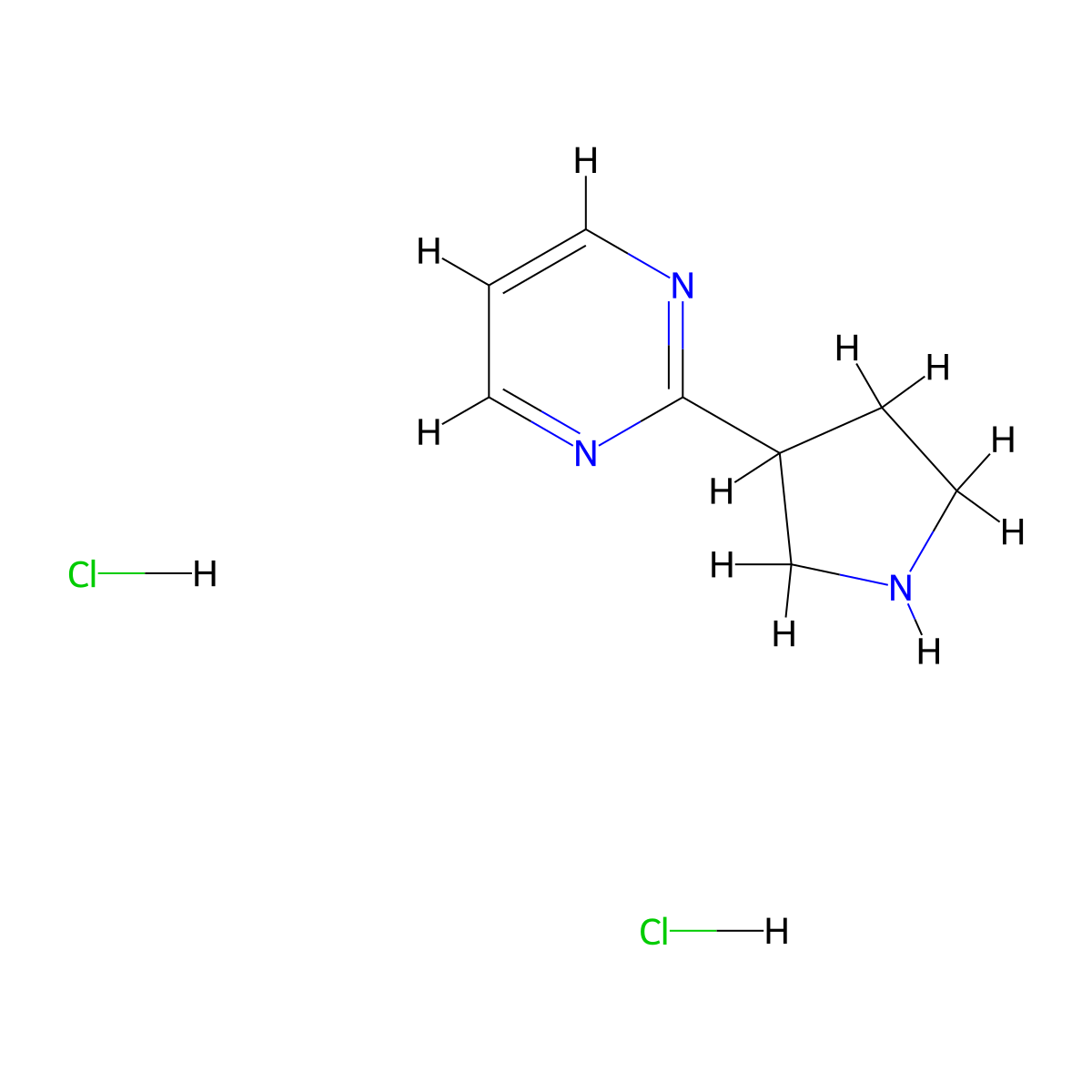 2-(Pyrrolidin-3-yl)pyrimidine dihydrochloride molecular structure, CAS 2126164-00-7