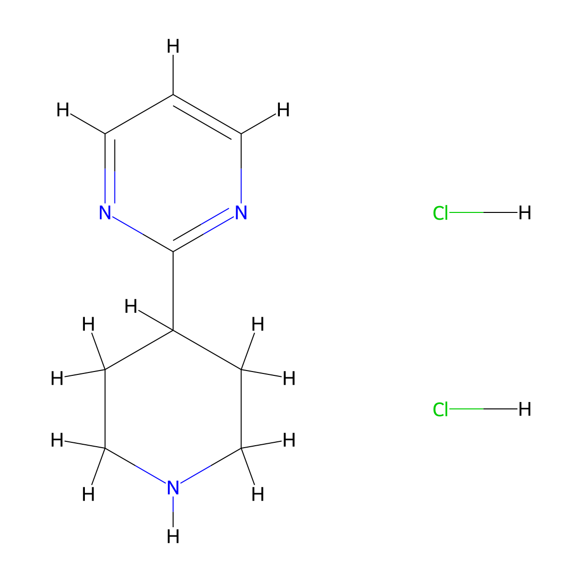 2-(Piperidin-4-yl)pyrimidine dihydrochloride molecular structure, CAS 2126164-05-2