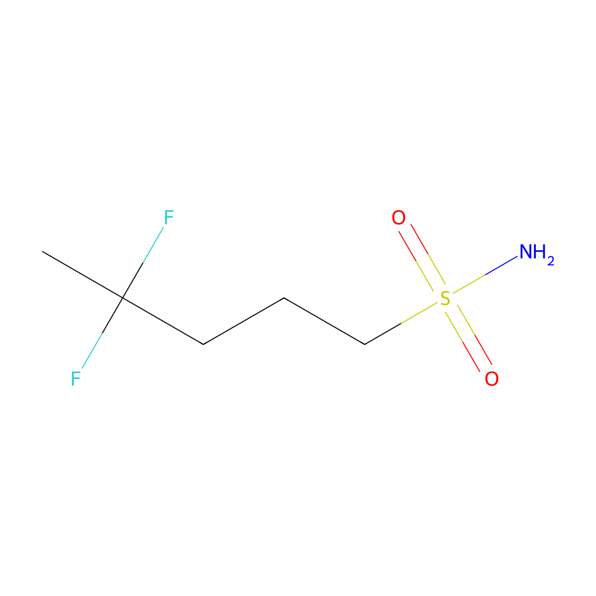 4,4-Difluoropentane-1-sulfonamide molecular structure, CAS 2126164-29-0