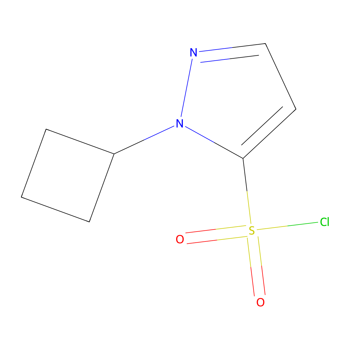 1-Cyclobutyl-1H-pyrazole-5-sulfonyl chloride molecular structure, CAS 2126164-47-2