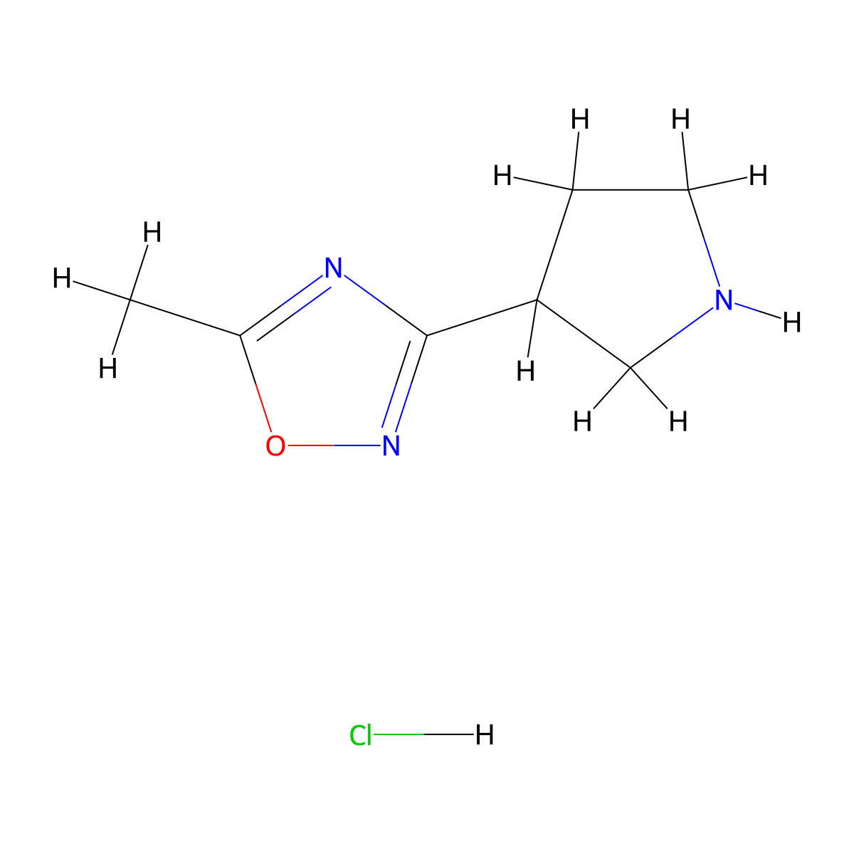 5-Methyl-3-(pyrrolidin-3-yl)-1,2,4-oxadiazole hydrochloride molecular structure, CAS 2126176-78-9