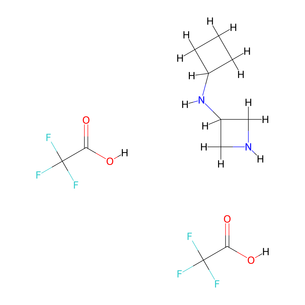 N-cyclobutylazetidin-3-amine; bis(trifluoroacetic acid) molecular structure, CAS 2126176-83-6
