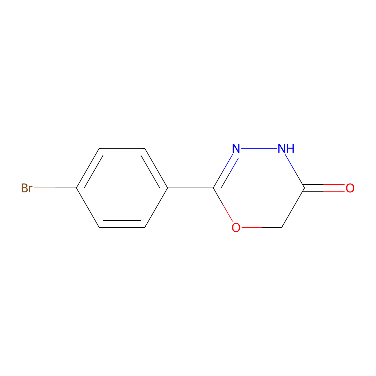 2-(4-bromophenyl)-5,6-dihydro-4H-1,3,4-oxadiazin-5-one molecular structure, CAS 2126176-84-7