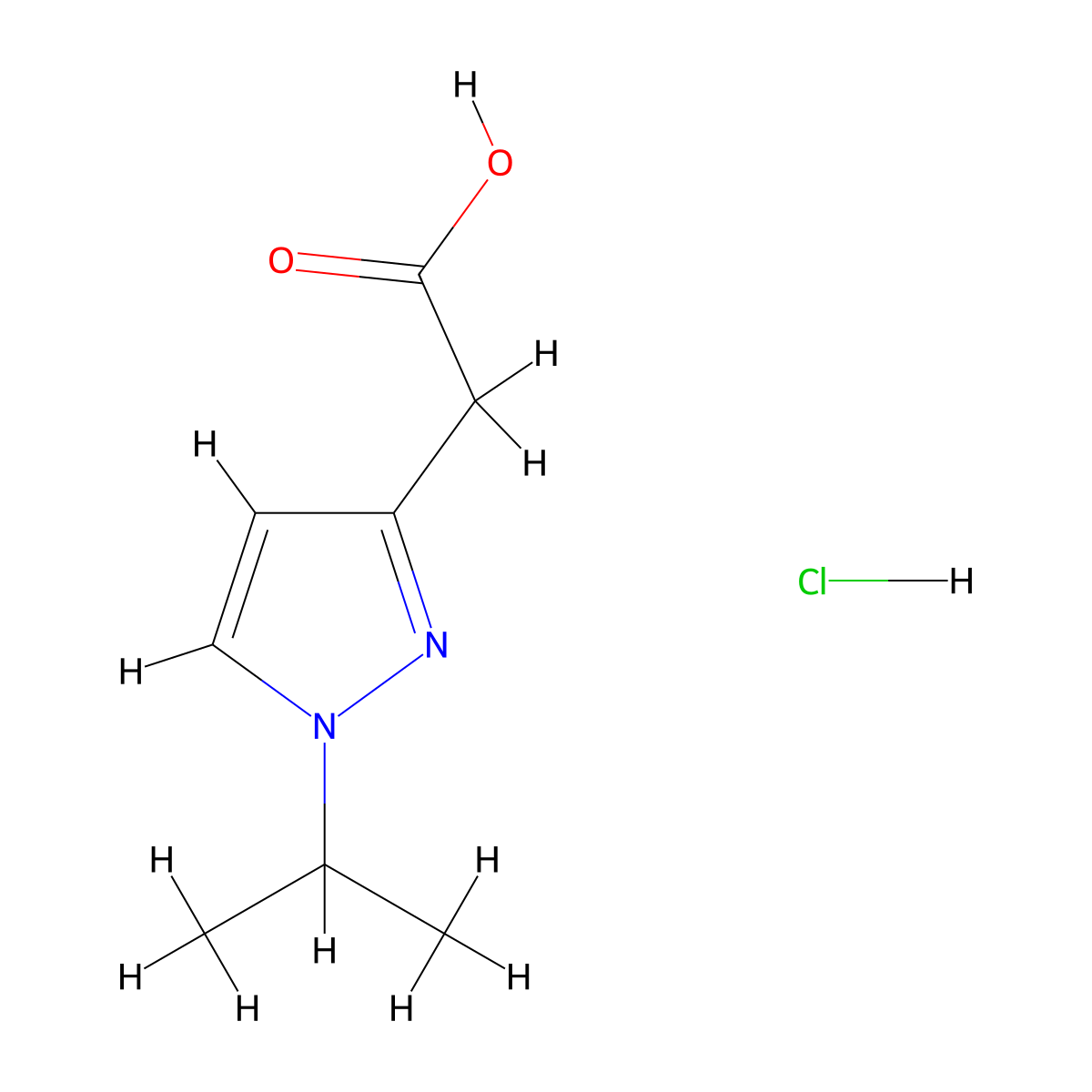 2-[1-(Propan-2-yl)-1H-pyrazol-3-yl]acetic acid hydrochloride molecular structure, CAS 2126176-85-8