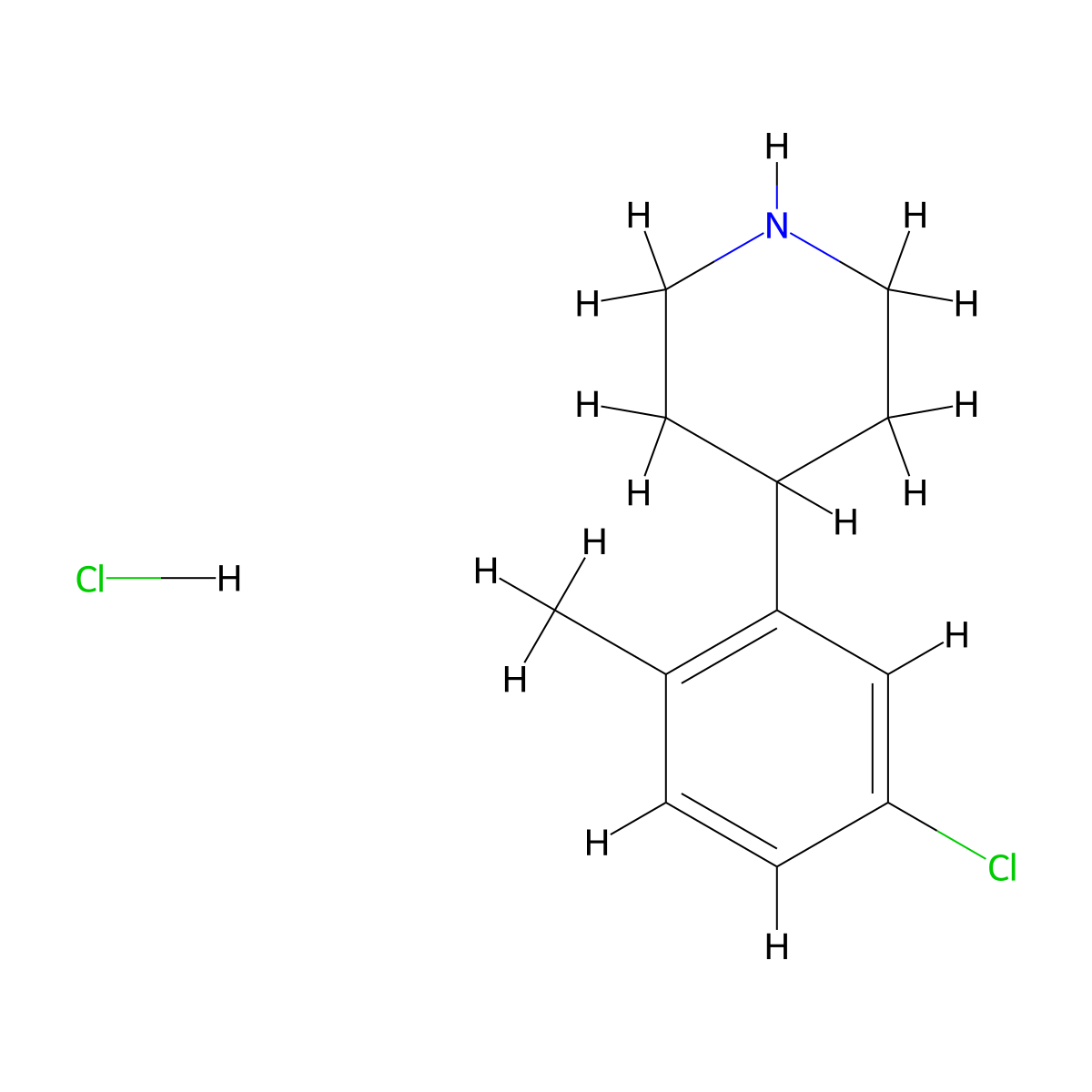 4-(5-Chloro-2-methylphenyl)piperidine hydrochloride molecular structure, CAS 2126176-90-5