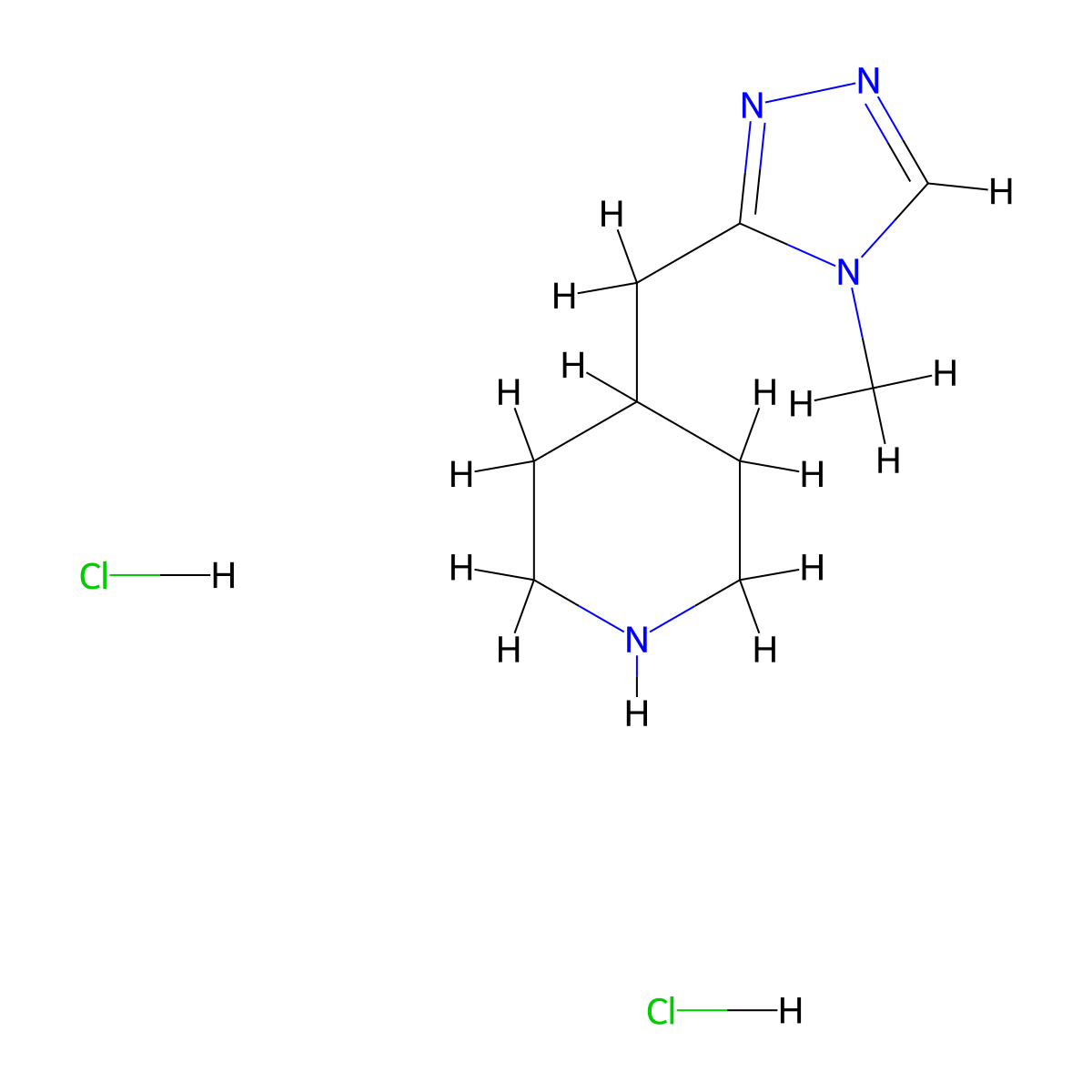 4-[(4-methyl-4H-1,2,4-triazol-3-yl)methyl]piperidine dihydrochloride molecular structure, CAS 2126176-91-6