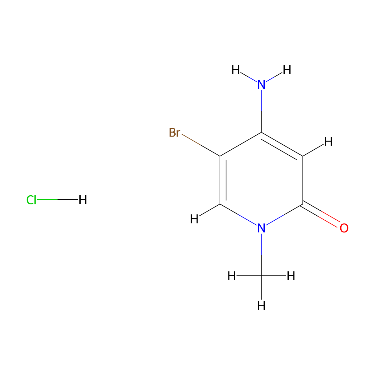 4-Amino-5-bromo-1-methyl-1,2-dihydropyridin-2-one hydrochloride molecular structure, CAS 2126176-92-7