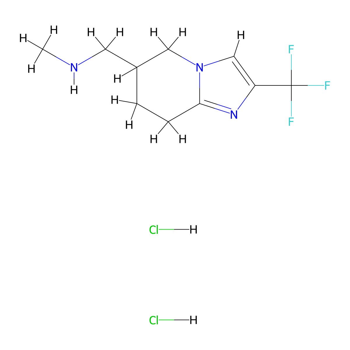 methyl({[2-(trifluoromethyl)-5H,6H,7H,8H-imidazo[1,2-a]pyridin-6-yl]methyl})amine dihydrochloride molecular structure, CAS 2126177-02-2