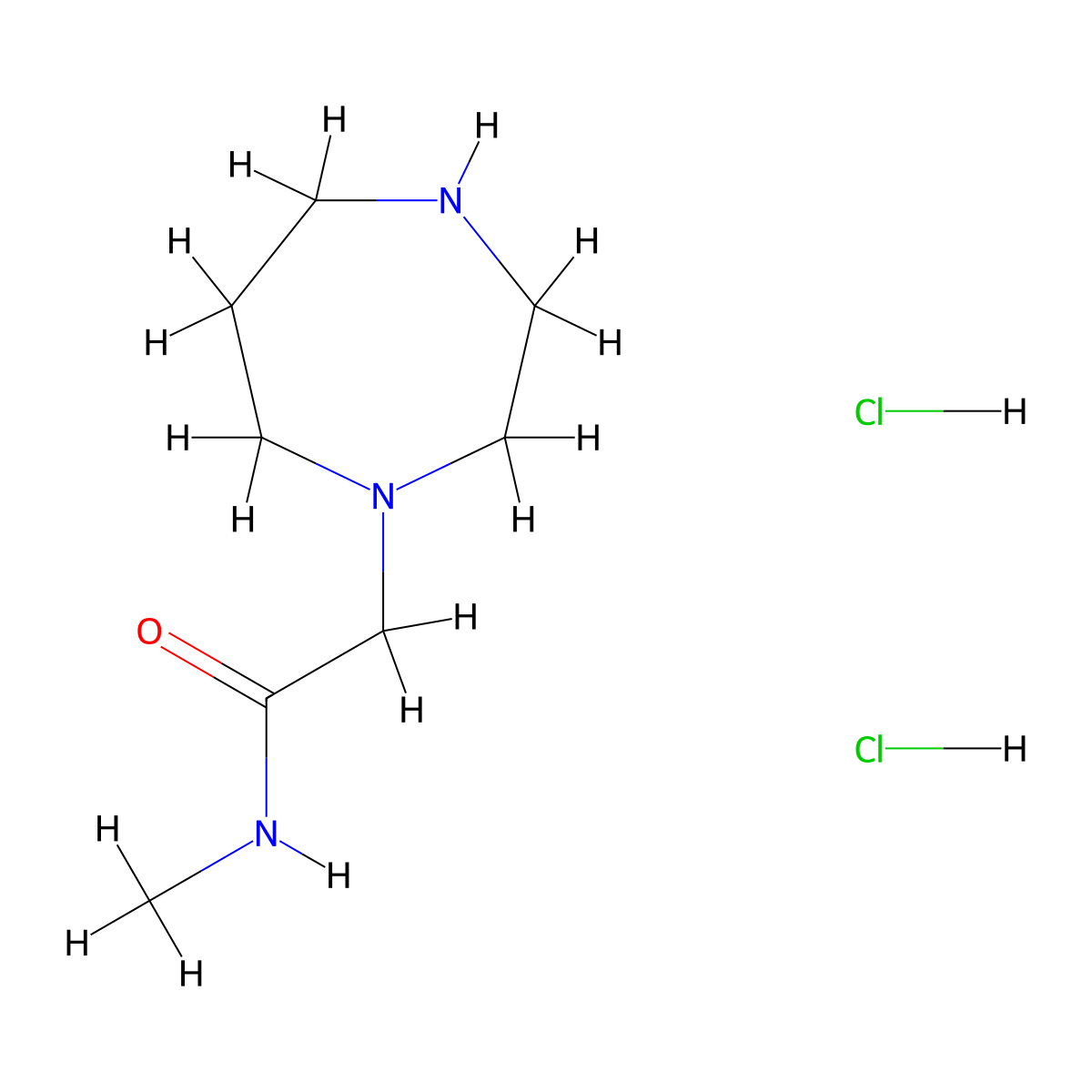 2-(1,4-Diazepan-1-yl)-N-methylacetamide dihydrochloride molecular structure, CAS 2126177-11-3