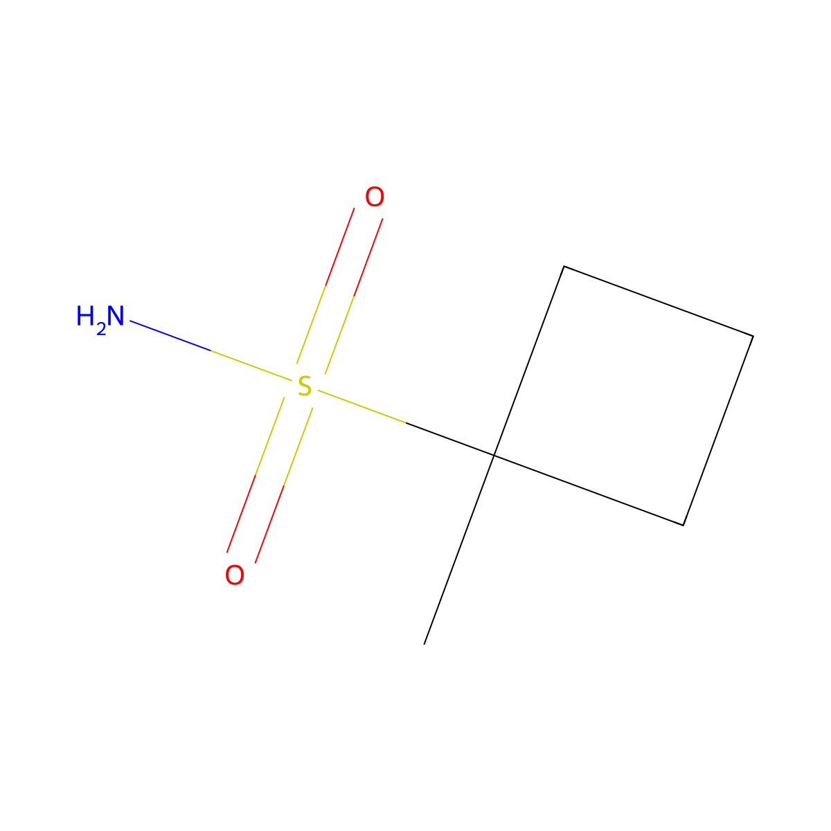 1-Methylcyclobutane-1-sulfonamide molecular structure, CAS 2126177-13-5