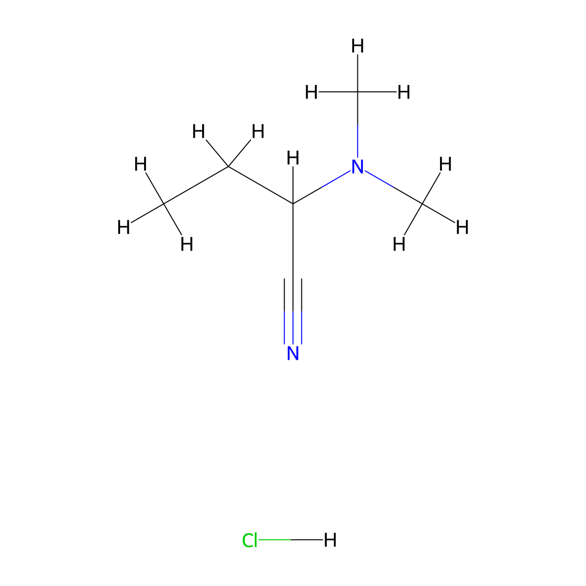 2-(Dimethylamino)butanenitrile hydrochloride molecular structure, CAS 2126177-17-9