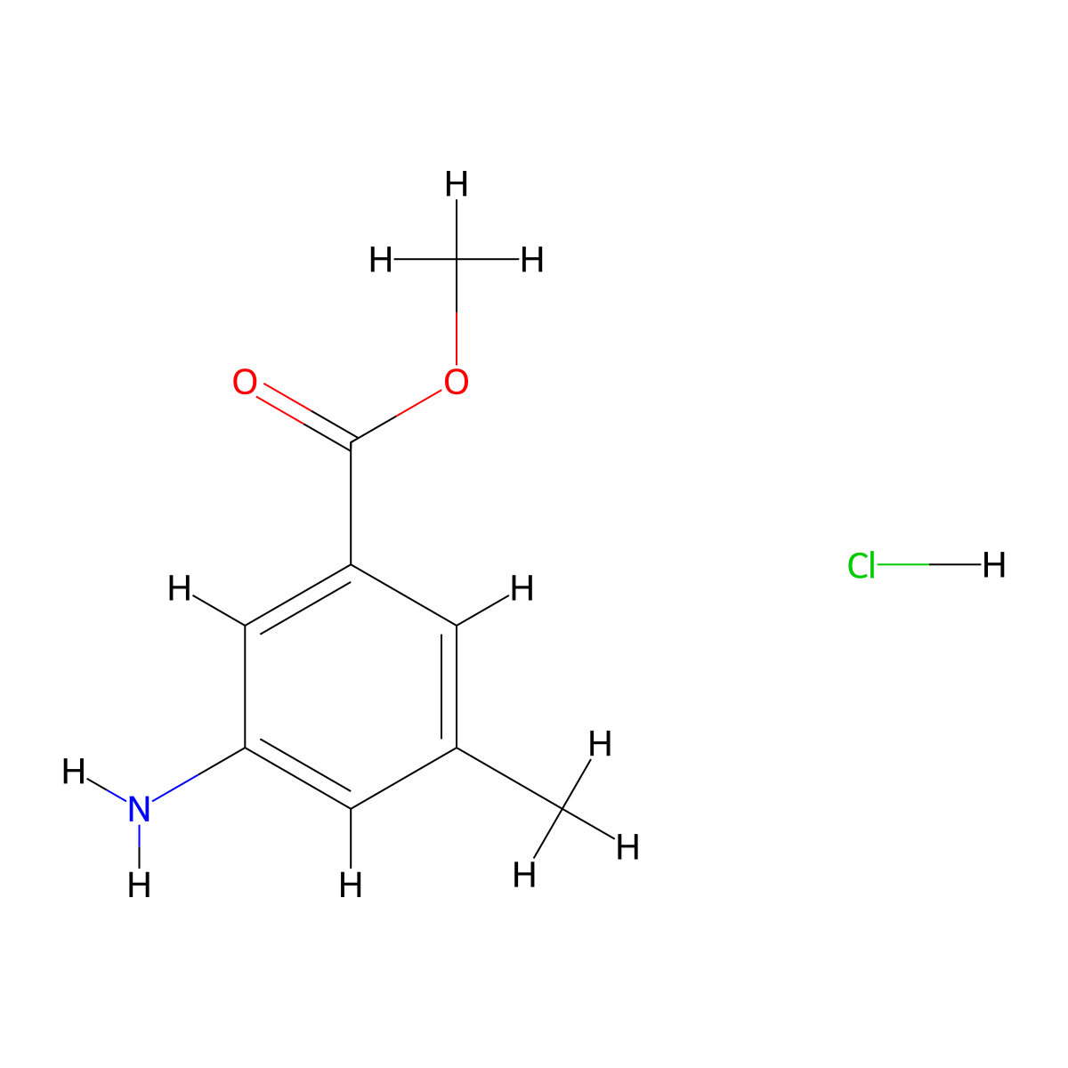 Methyl 3-amino-5-methylbenzoate hydrochloride molecular structure, CAS 2126177-20-4