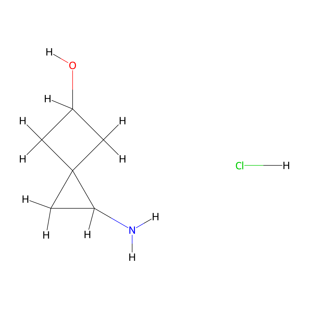 1-Aminospiro[2.3]hexan-5-ol hydrochloride molecular structure, CAS 2126177-25-9