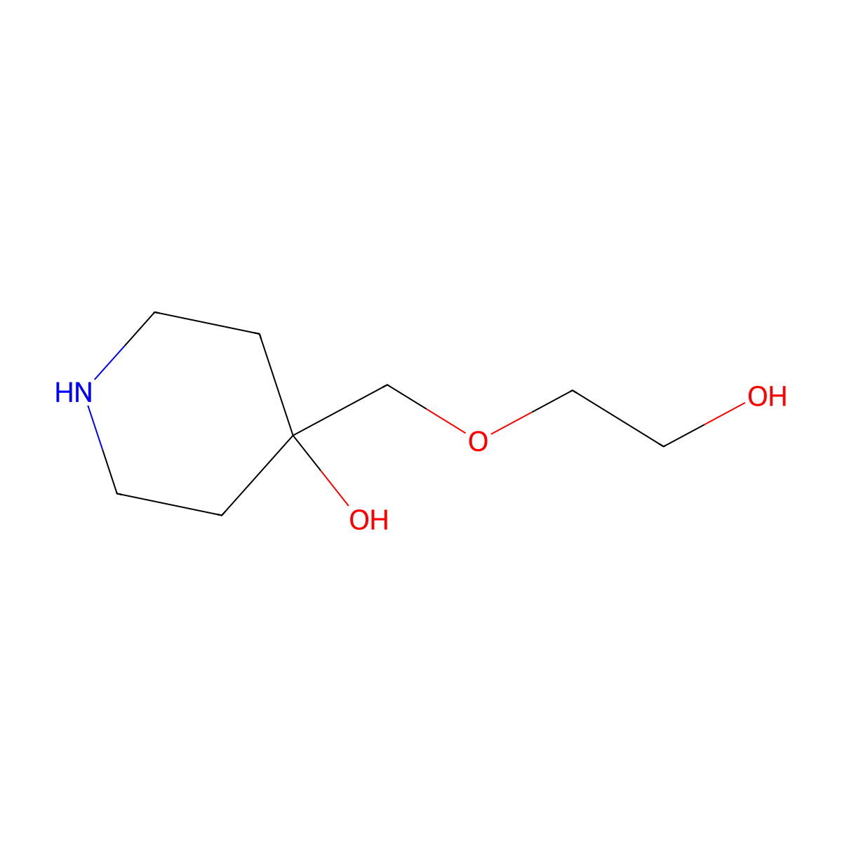 4-[(2-Hydroxyethoxy)methyl]piperidin-4-ol molecular structure, CAS 2126177-32-8