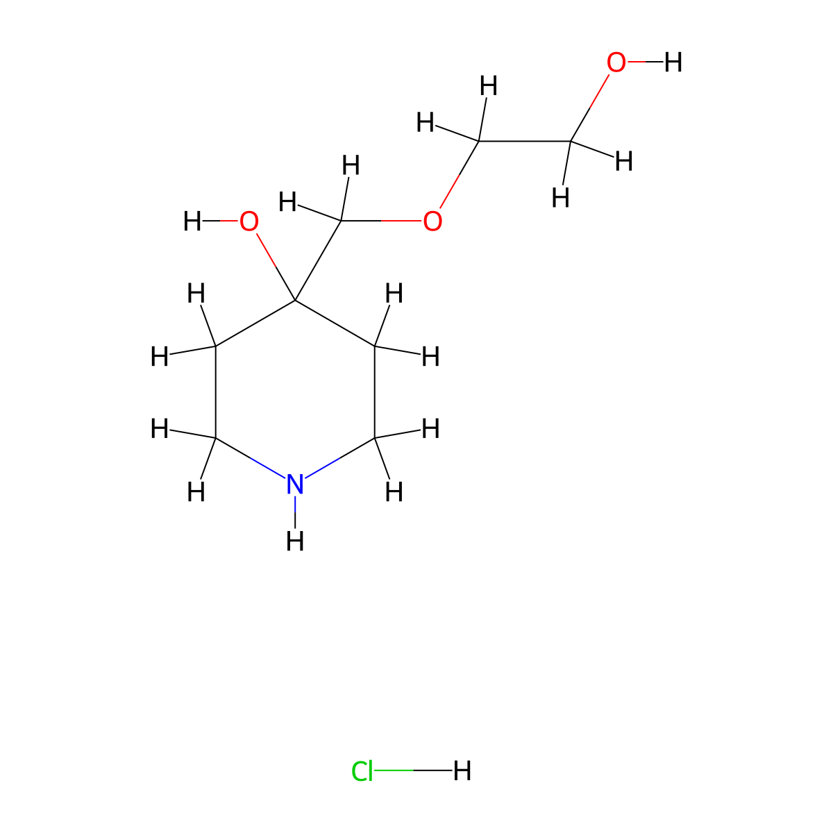 4-[(2-Hydroxyethoxy)methyl]piperidin-4-ol hydrochloride molecular structure, CAS 2126177-33-9