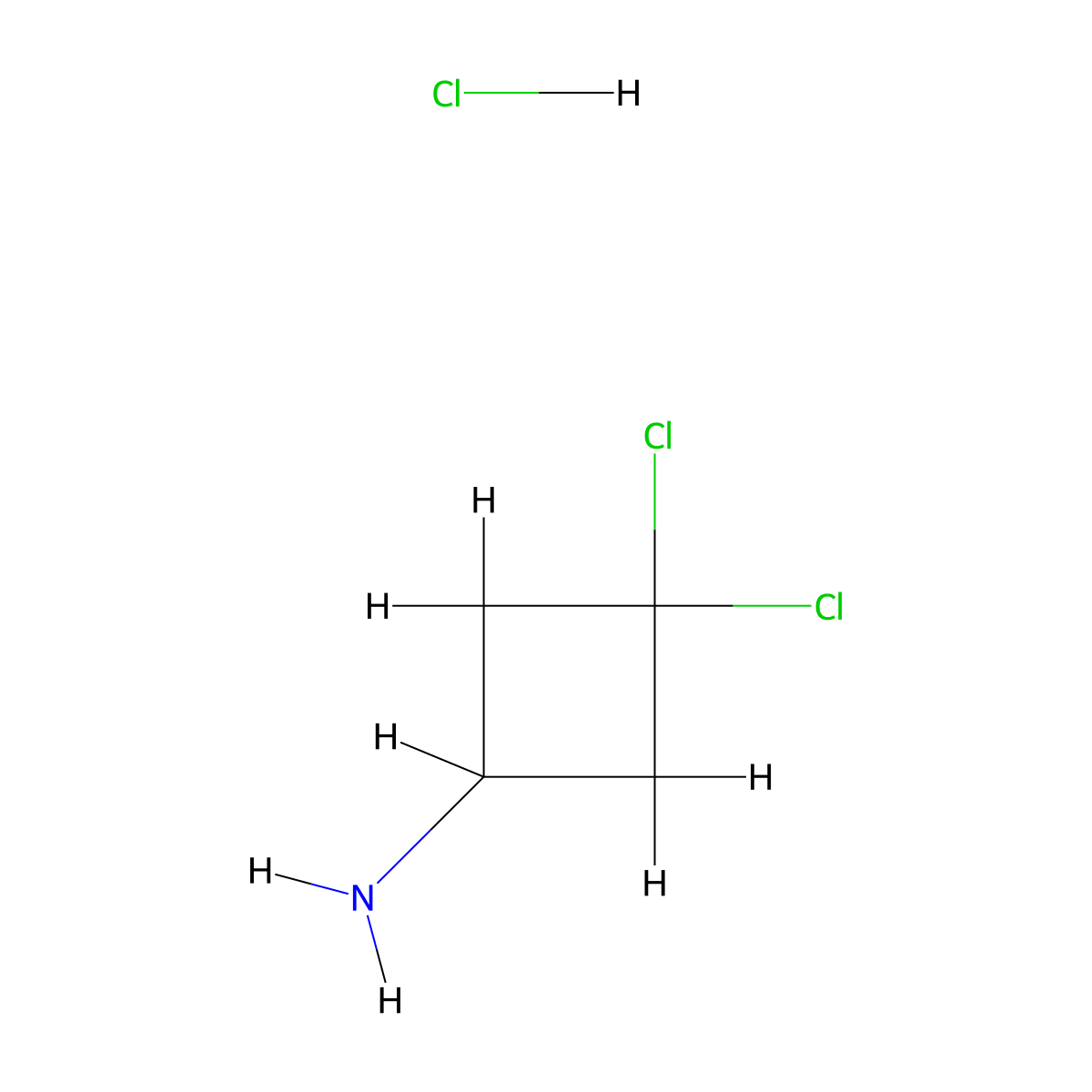 3,3-Dichlorocyclobutan-1-amine hydrochloride molecular structure, CAS 2126177-37-3