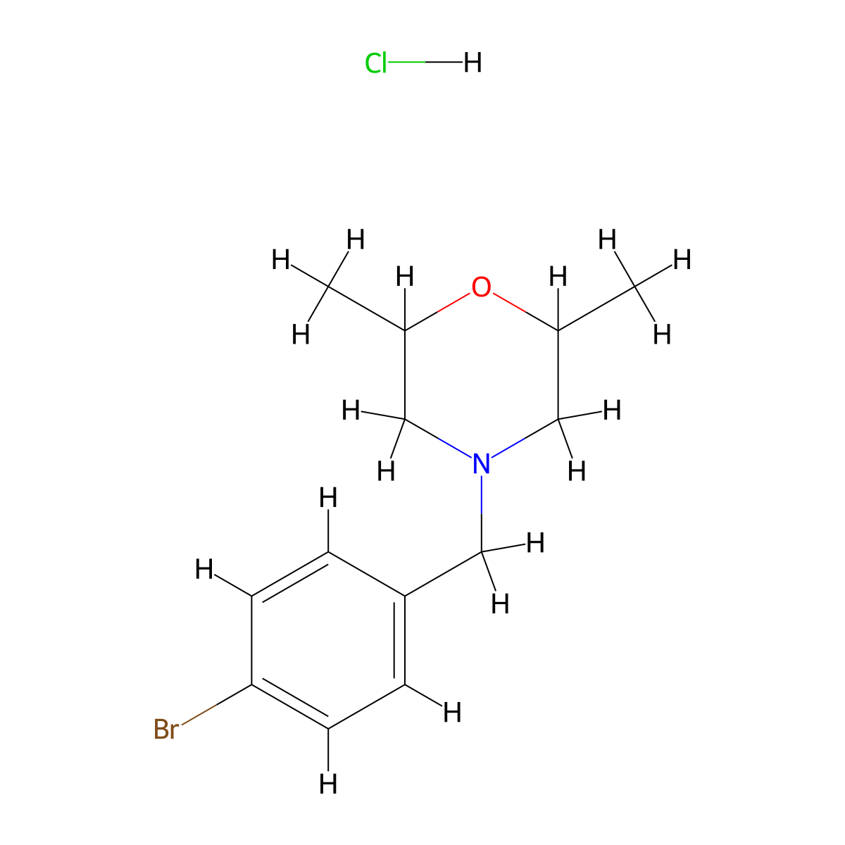 4-[(4-Bromophenyl)methyl]-2,6-dimethylmorpholine hydrochloride molecular structure, CAS 2126177-38-4