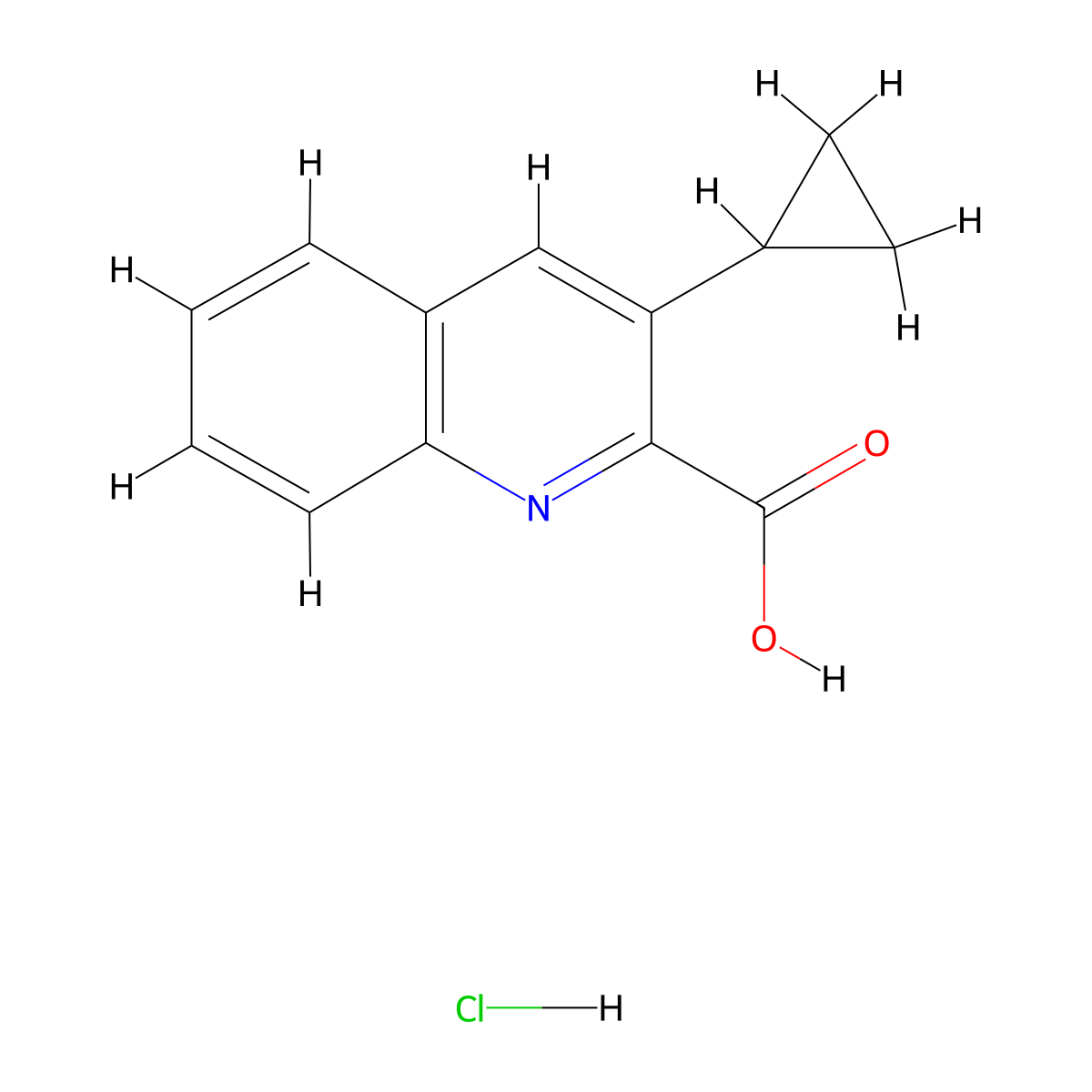 3-Cyclopropylquinoline-2-carboxylic acid hydrochloride molecular structure, CAS 2126177-43-1