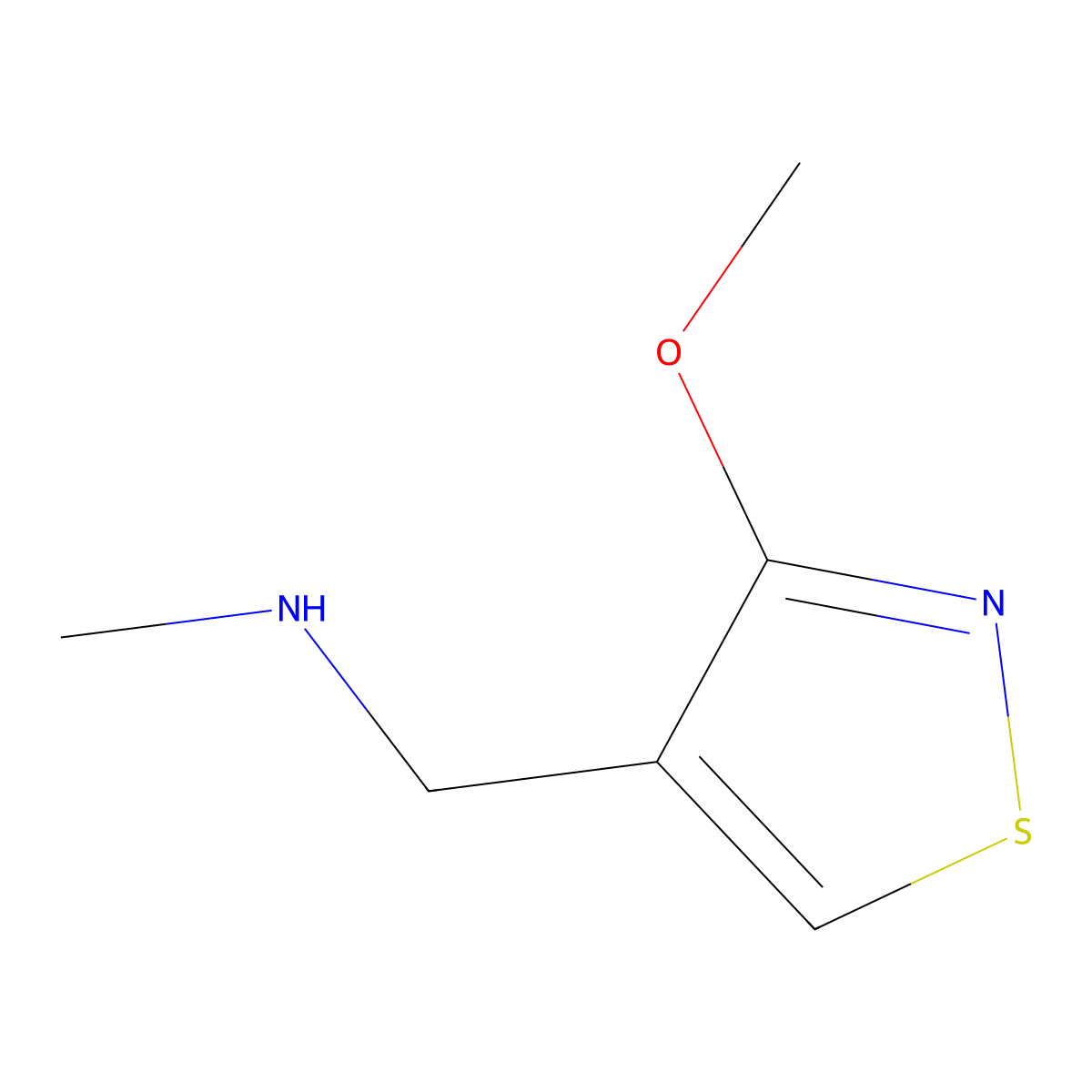 ((3-Methoxy-1,2-thiazol-4-yl)methyl)(methyl)amine molecular structure, CAS 2126177-45-3