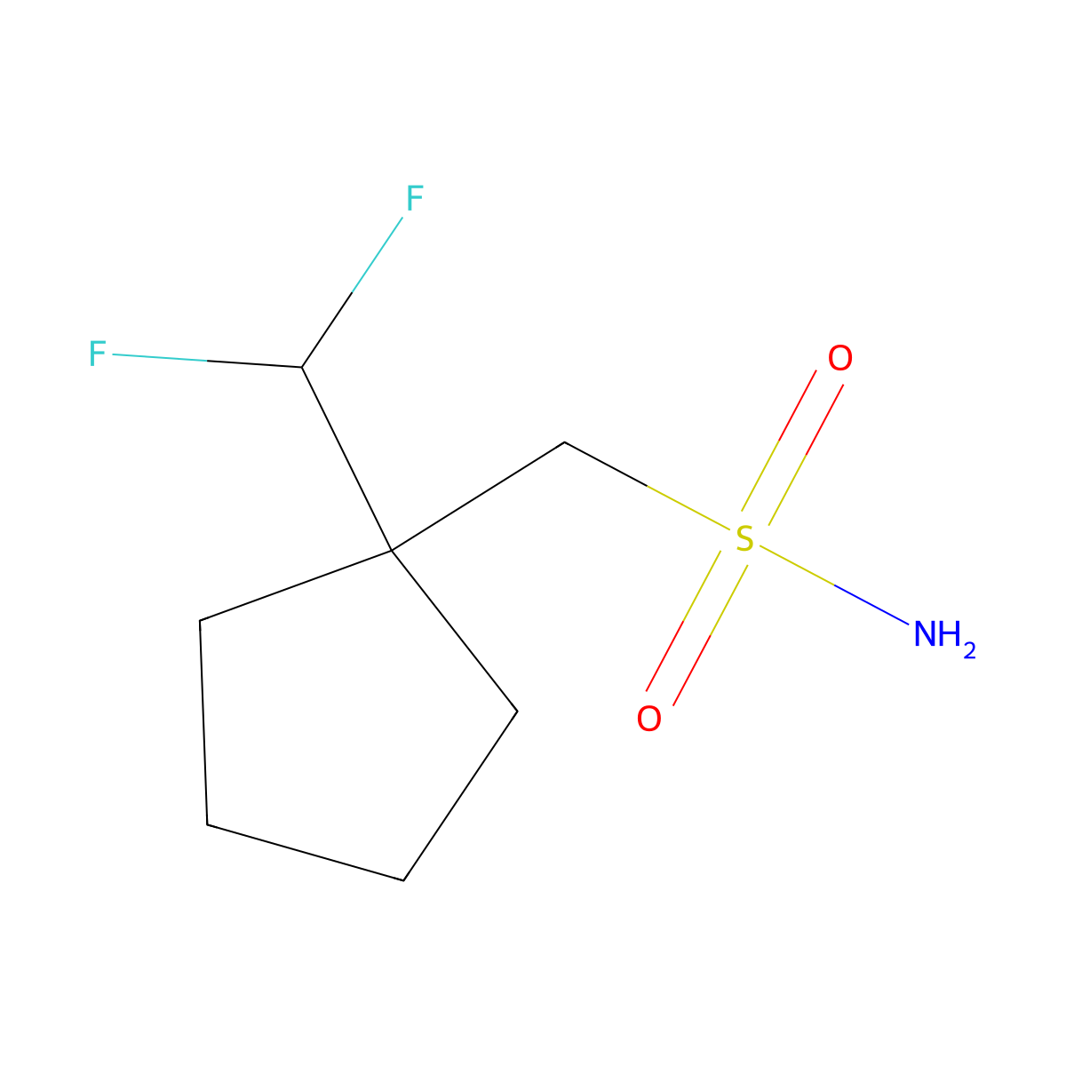 [1-(Difluoromethyl)cyclopentyl]methanesulfonamide molecular structure, CAS 2126177-50-0