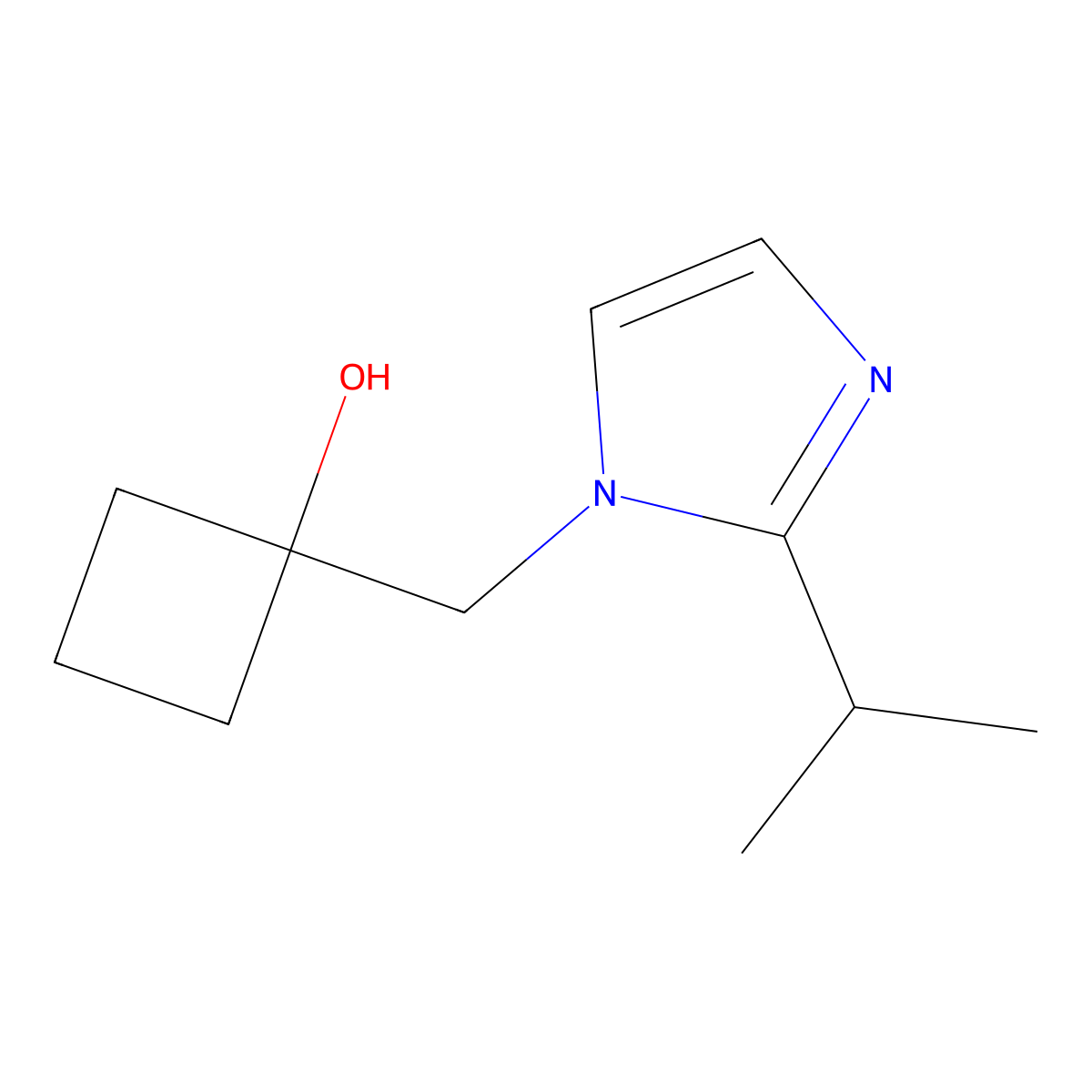1-{[2-(propan-2-yl)-1H-imidazol-1-yl]methyl}cyclobutan-1-ol molecular structure, CAS 2126177-58-8