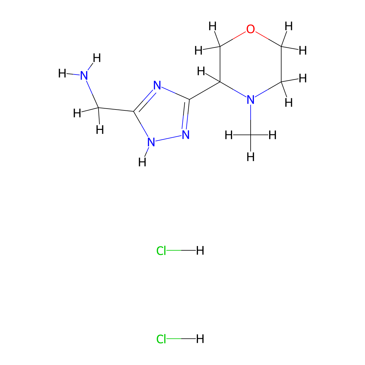 [5-(4-methylmorpholin-3-yl)-4H-1,2,4-triazol-3-yl]methanamine dihydrochloride molecular structure, CAS 2126177-63-5