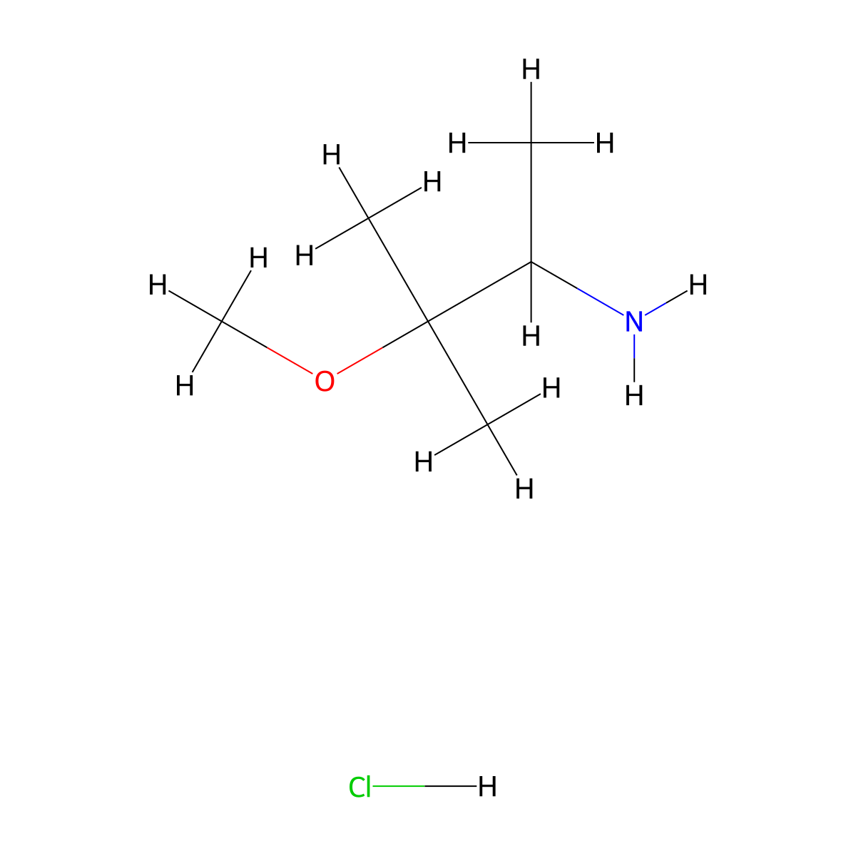 3-Methoxy-3-methylbutan-2-amine hydrochloride molecular structure, CAS 2126177-72-6