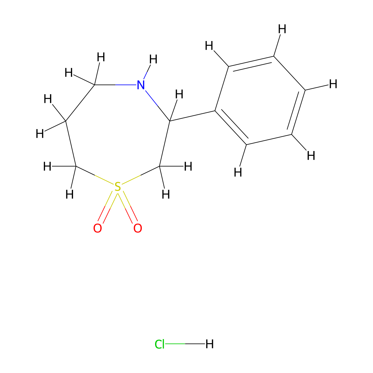 3-Phenyl-1lambda6,4-thiazepane-1,1-dione hydrochloride molecular structure, CAS 2126177-74-8