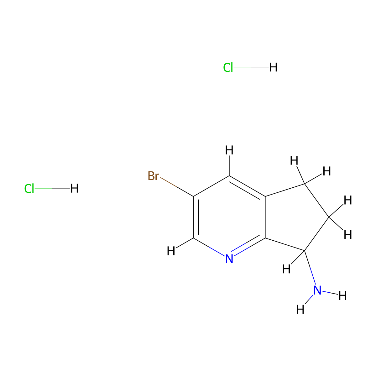 3-bromo-5H,6H,7H-cyclopenta[b]pyridin-7-amine dihydrochloride molecular structure, CAS 2126177-76-0