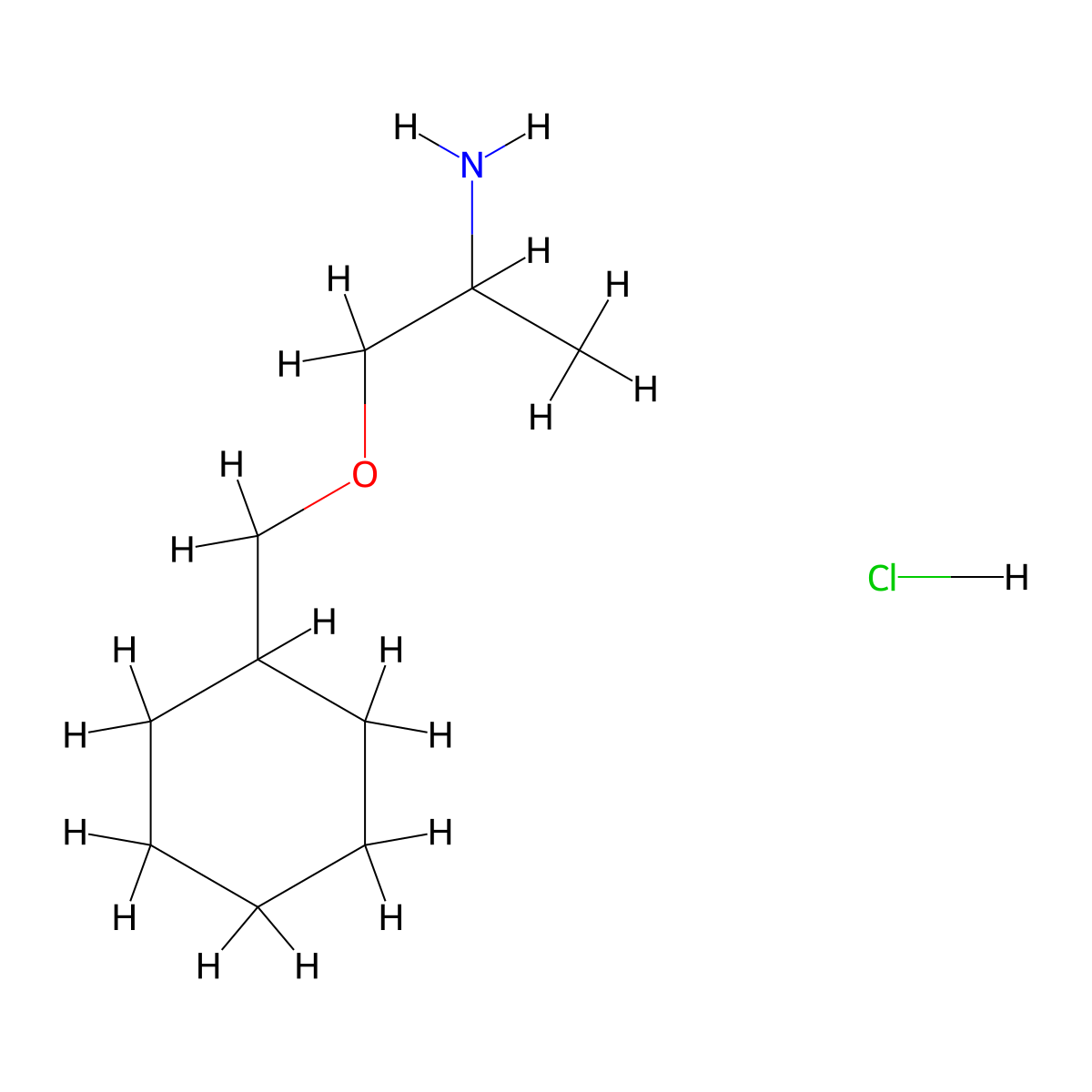 1-(Cyclohexylmethoxy)propan-2-amine hydrochloride molecular structure, CAS 2126177-89-5